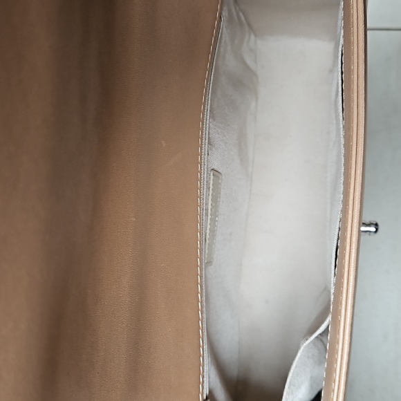 CHANEL Boy Bag Perforated Lambskin Quilted Leather Silver Tan w/Card - Picture 12 of 17